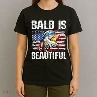 Bald Is Beautiful 4th Of July Independence Day Bald Eagle T-Shirt thumb 4