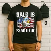 Bald Is Beautiful 4th Of July Independence Day Bald Eagle T-Shirt thumb 6