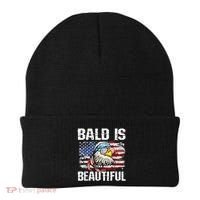 Bald Is Beautiful 4th Of July Independence Day Bald Eagle Beanie thumb 0