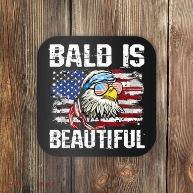 Bald Is Beautiful 4th Of July Independence Day Bald Eagle Coaster