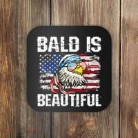 Bald Is Beautiful 4th Of July Independence Day Bald Eagle Coaster thumb 0