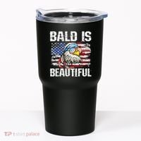 Bald Is Beautiful 4th Of July Independence Day Bald Eagle Tumbler thumb 0