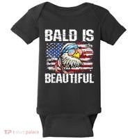 Bald Is Beautiful 4th Of July Independence Day Bald Eagle Baby Bodysuit thumb 0