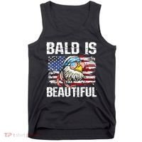 Bald Is Beautiful 4th Of July Independence Day Bald Eagle Tank Top thumb 0