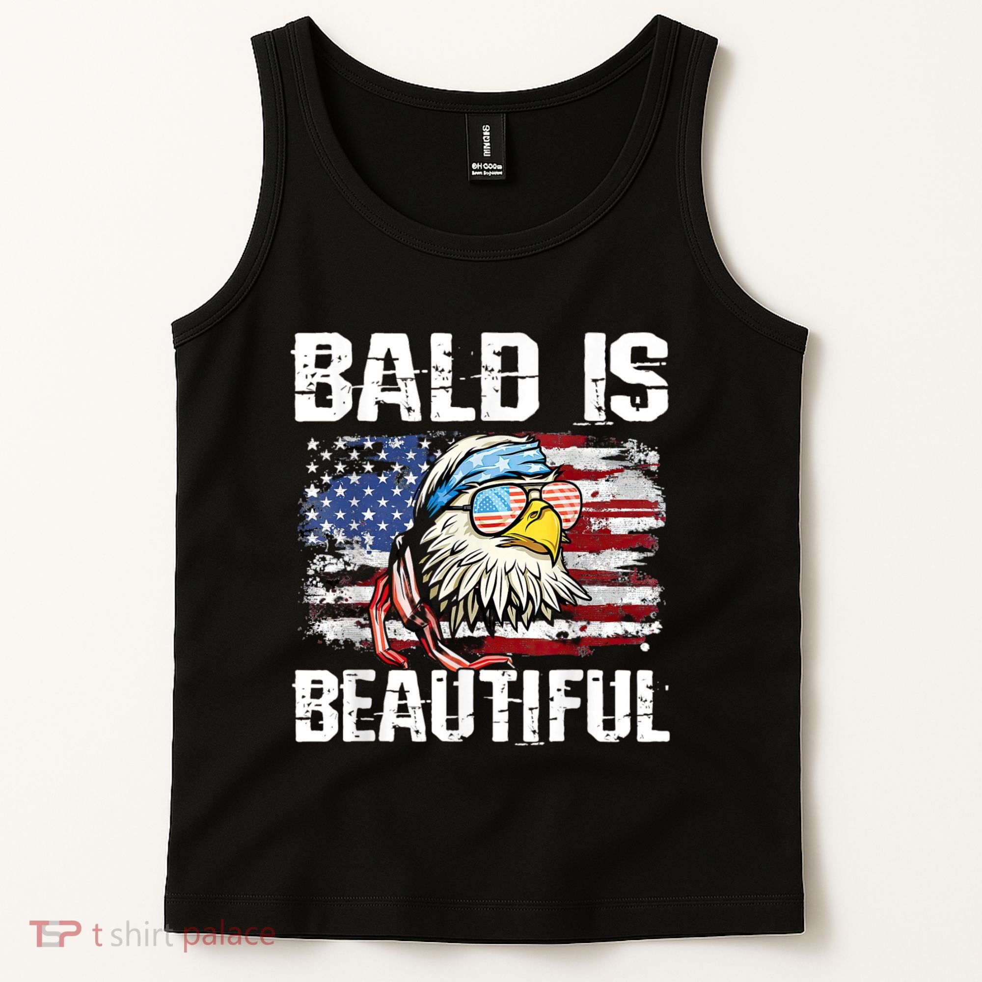Bald Is Beautiful 4th Of July Independence Day Bald Eagle Tank Top