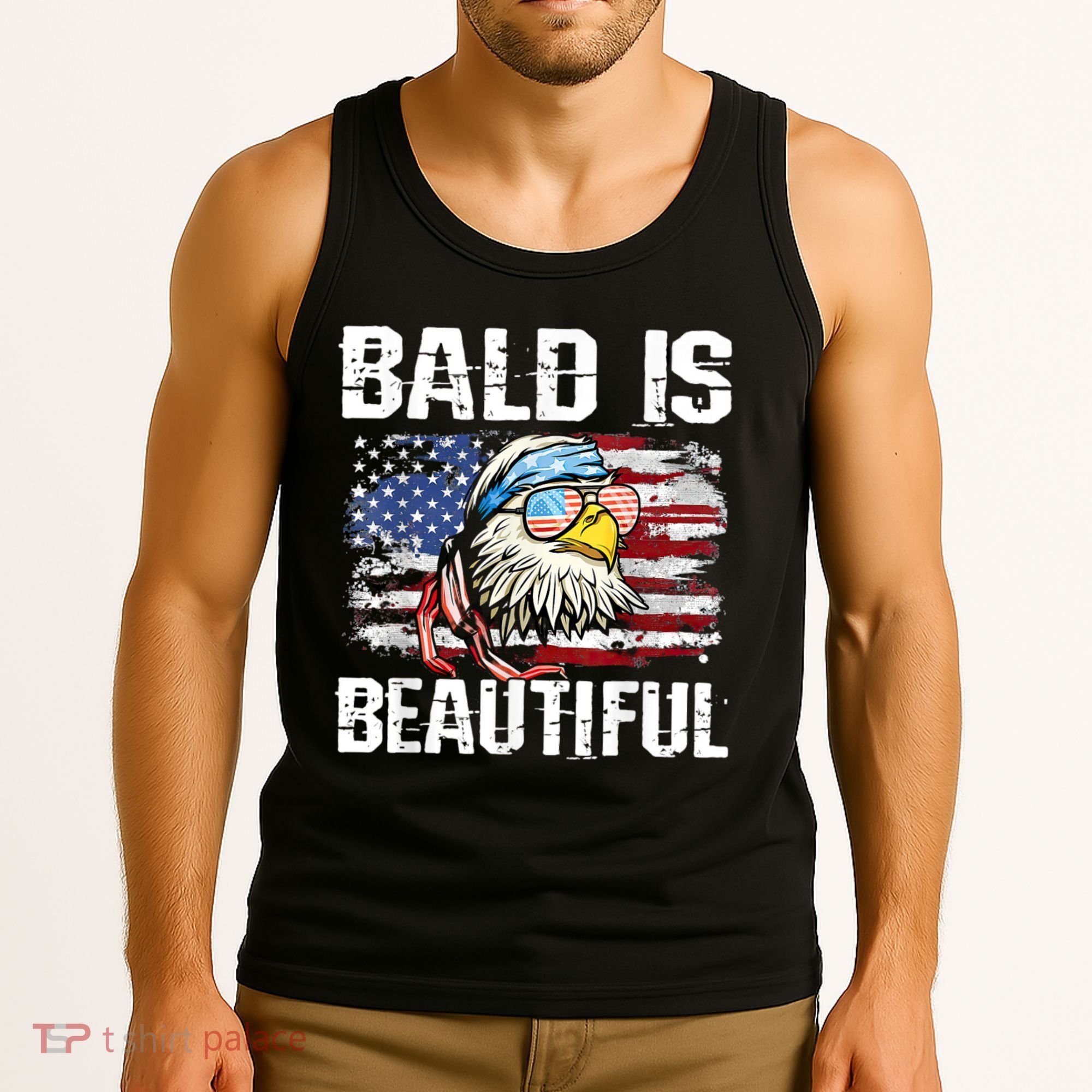 Bald Is Beautiful 4th Of July Independence Day Bald Eagle Tank Top
