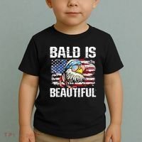 Bald Is Beautiful 4th Of July Independence Day Bald Eagle Toddler T-Shirt thumb 2