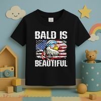 Bald Is Beautiful 4th Of July Independence Day Bald Eagle Toddler T-Shirt thumb 3