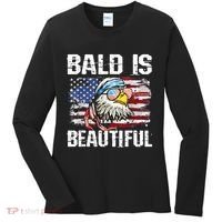 Bald Is Beautiful 4th Of July Independence Day Bald Eagle Women's Long Sleeve Shirt thumb 0