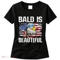 Bald Is Beautiful 4th Of July Independence Day Bald Eagle Women's T-Shirt thumb 0