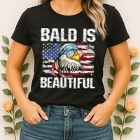 Bald Is Beautiful 4th Of July Independence Day Bald Eagle Women's T-Shirt thumb 2