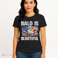 Bald Is Beautiful 4th Of July Independence Day Bald Eagle Women's T-Shirt thumb 4