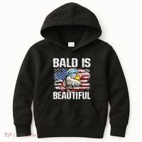 Bald Is Beautiful 4th Of July Independence Day Bald Eagle Kids Hoodie thumb 0