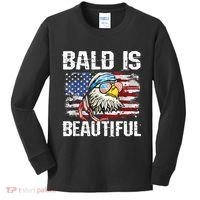 Bald Is Beautiful 4th Of July Independence Day Bald Eagle Kids Long Sleeve Shirt thumb 0