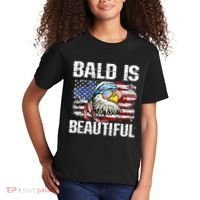 Bald Is Beautiful 4th Of July Independence Day Bald Eagle Kids T-Shirt thumb 2