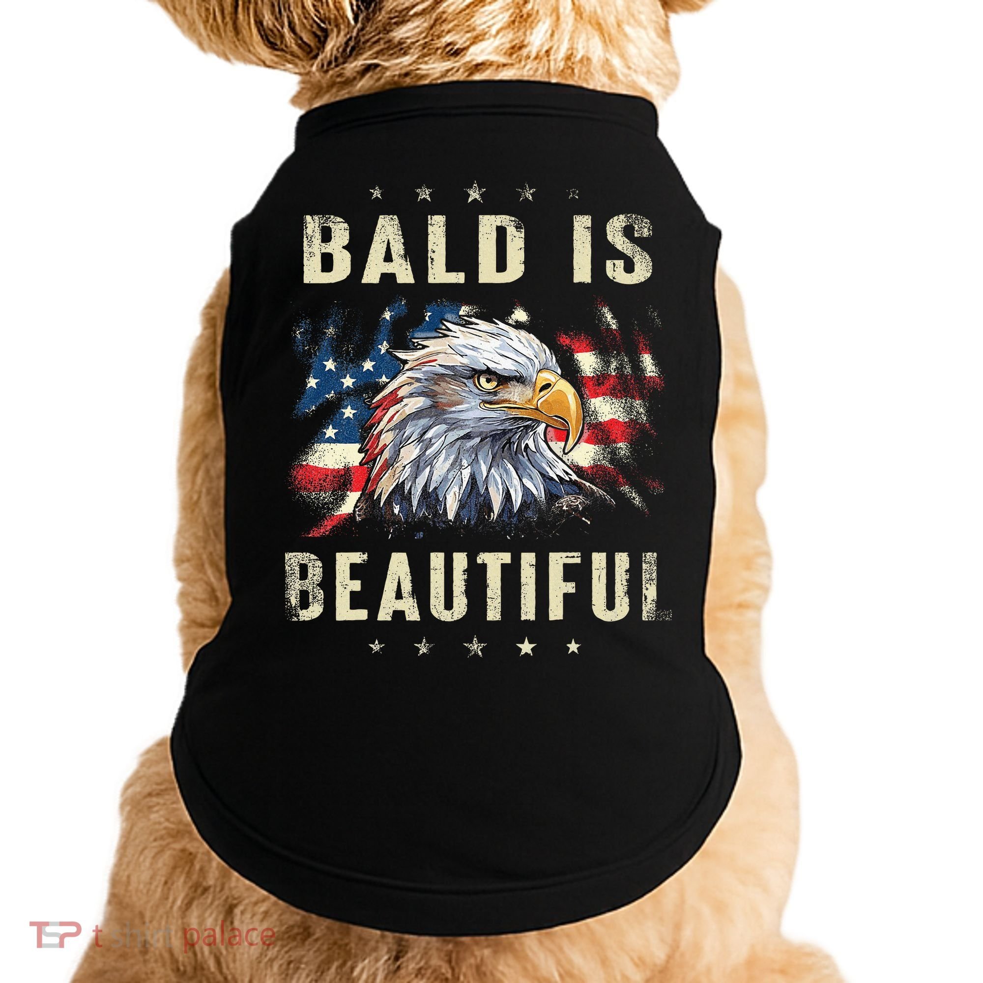Bald Is Beautiful 4th Of July Independence Day America Eagle Doggie Tank