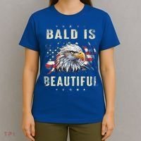 Bald Is Beautiful 4th Of July Independence Day America Eagle T-Shirt thumb 4