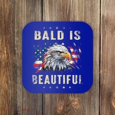 Bald Is Beautiful 4th Of July Independence Day America Eagle Coaster