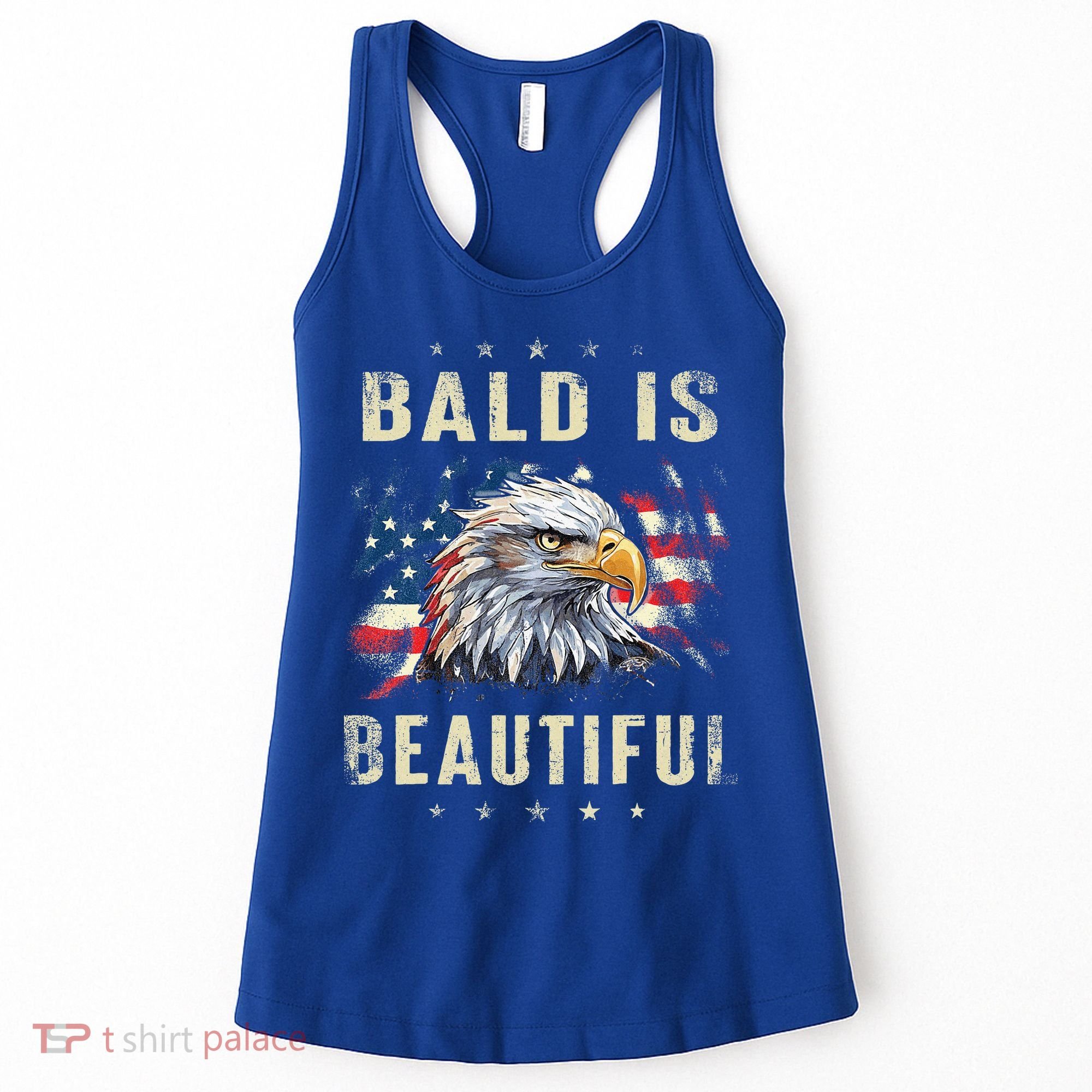 Bald Is Beautiful 4th Of July Independence Day America Eagle Women's Tank Top