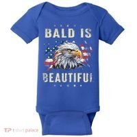 Bald Is Beautiful 4th Of July Independence Day America Eagle Baby Bodysuit thumb 0