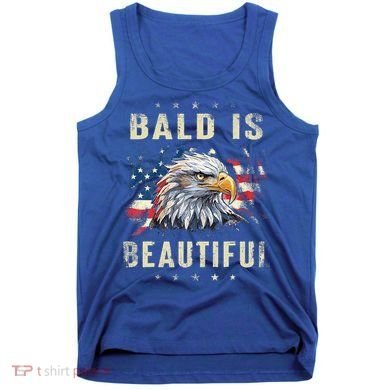 Bald Is Beautiful 4th Of July Independence Day America Eagle Tank Top