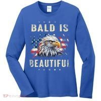 Bald Is Beautiful 4th Of July Independence Day America Eagle Women's Long Sleeve Shirt thumb 0