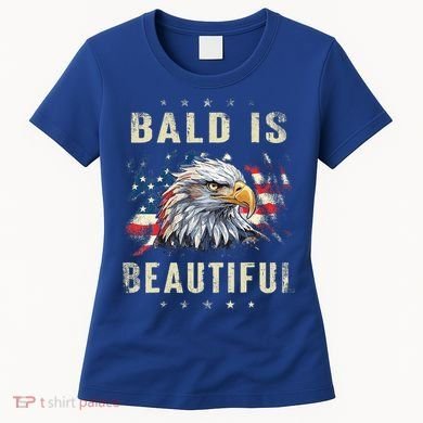 Bald Is Beautiful 4th Of July Independence Day America Eagle Women's T-Shirt