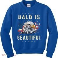 Bald Is Beautiful 4th Of July Independence Day America Eagle Kids Sweatshirt thumb 0