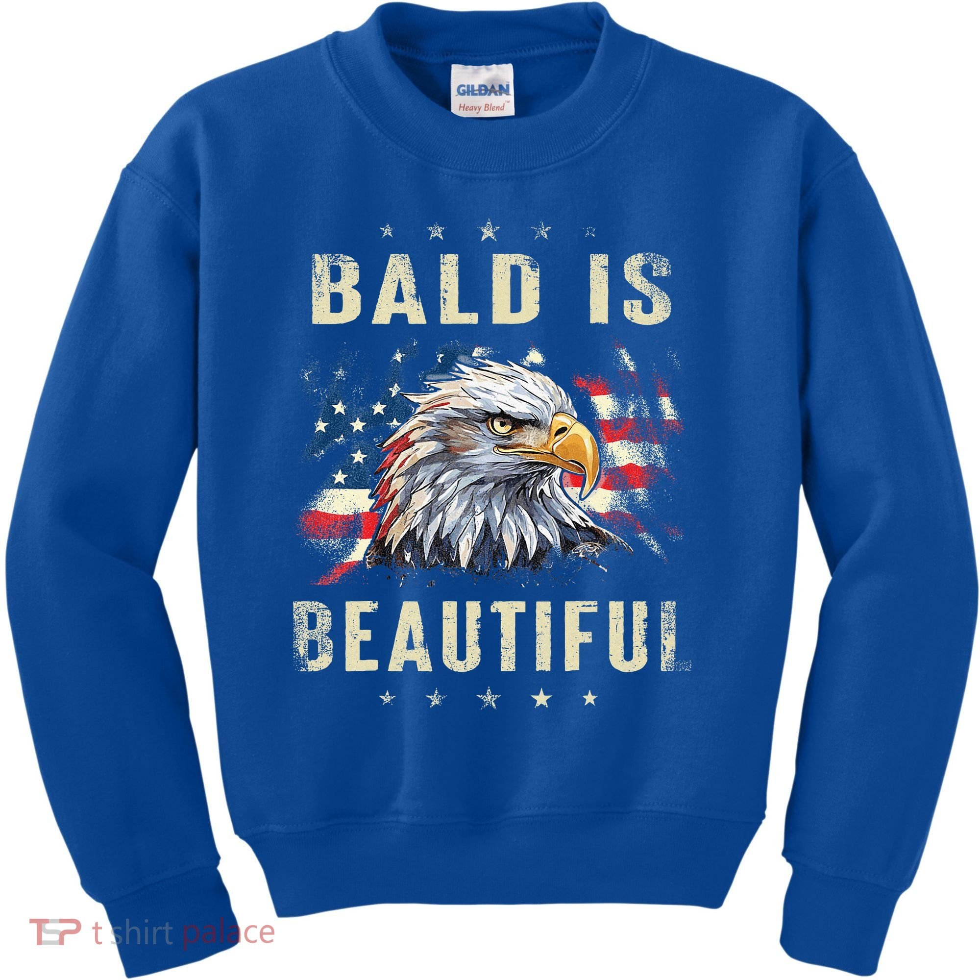 Bald Is Beautiful 4th Of July Independence Day America Eagle Kids Sweatshirt