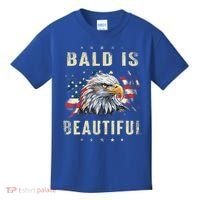 Bald Is Beautiful 4th Of July Independence Day America Eagle Kids T-Shirt thumb 0