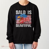 Bald Is Beautiful 4th Of July Independence Day Bald Women's Sweatshirt thumb 0