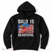 Bald Is Beautiful 4th Of July Independence Day Bald Hoodie thumb 0