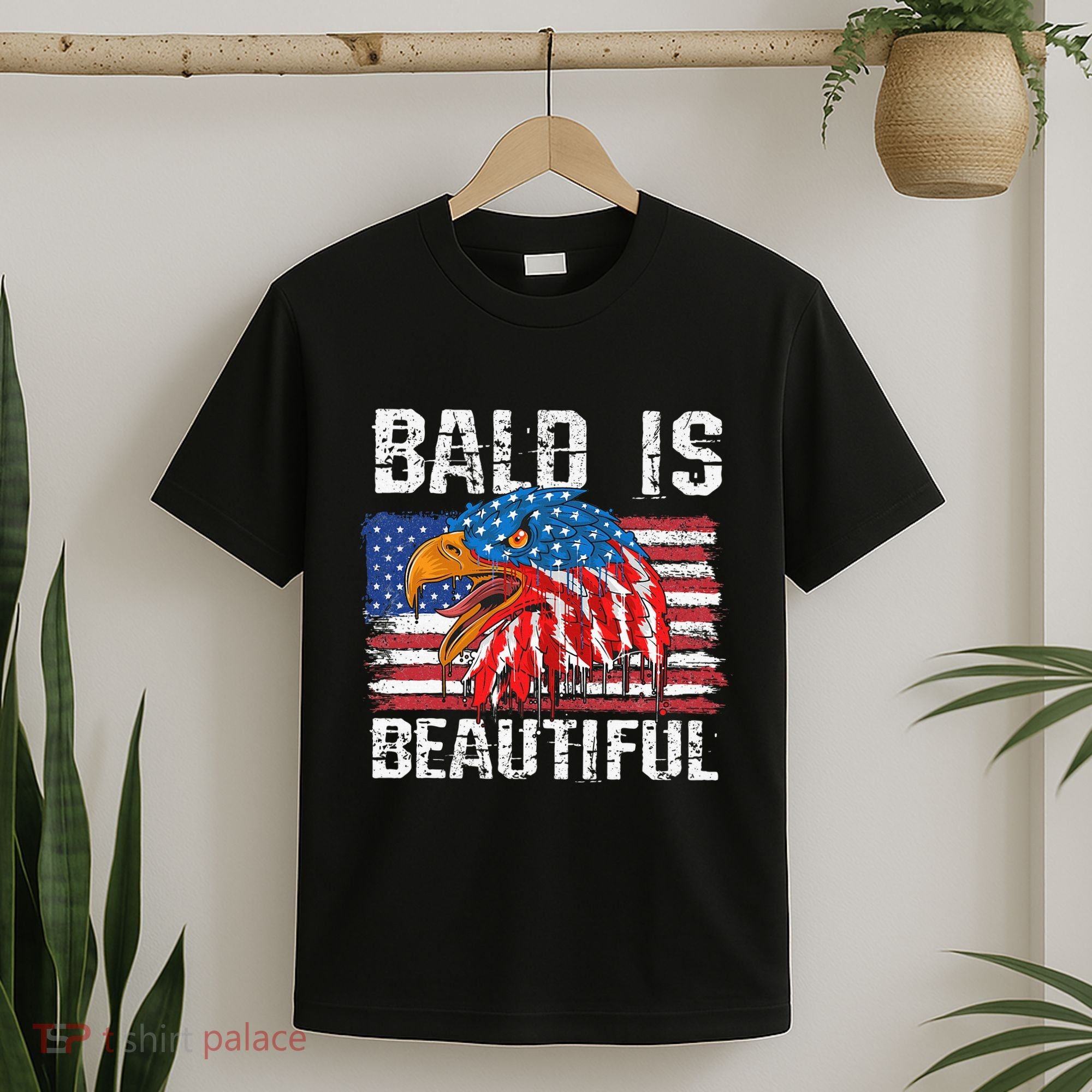 Bald Is Beautiful 4th Of July Independence Day Bald T-Shirt