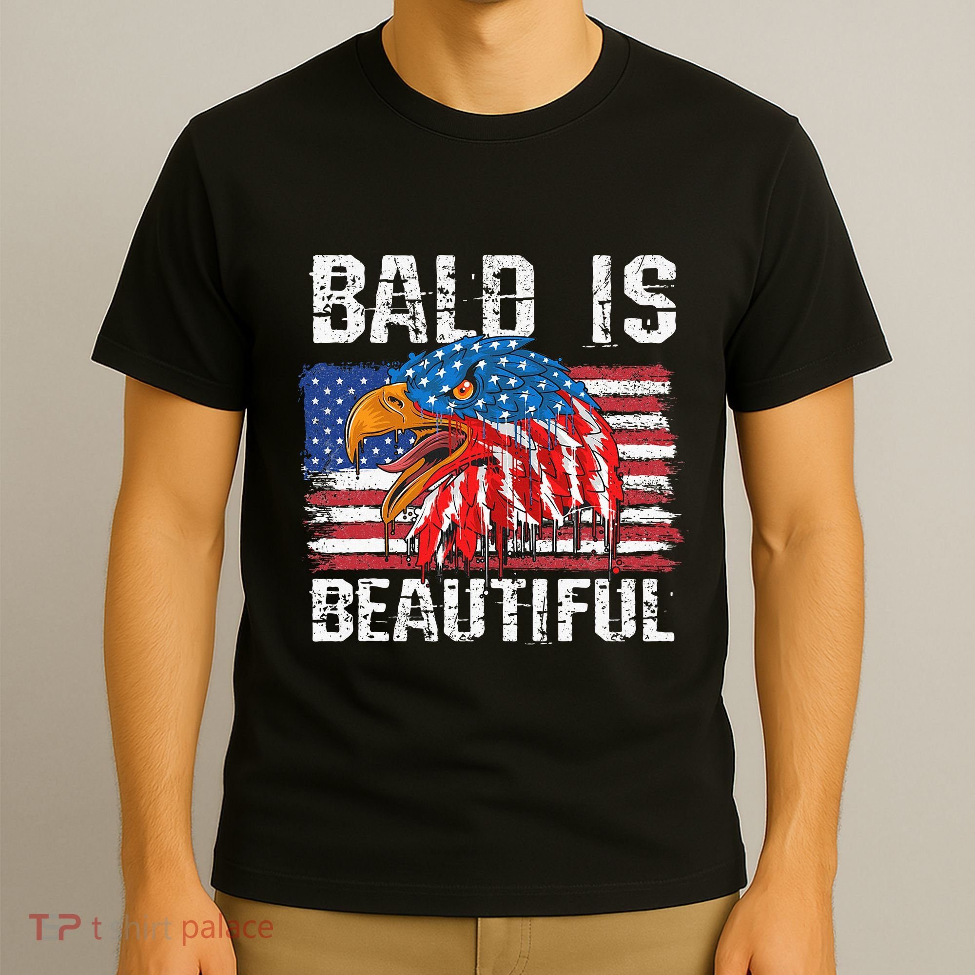 Bald Is Beautiful 4th Of July Independence Day Bald T-Shirt