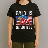 Bald Is Beautiful 4th Of July Independence Day Bald T-Shirt thumb 4