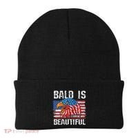 Bald Is Beautiful 4th Of July Independence Day Bald Beanie thumb 0