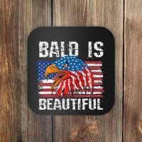Bald Is Beautiful 4th Of July Independence Day Bald Coaster thumb 0