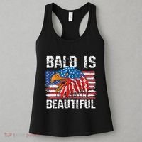 Bald Is Beautiful 4th Of July Independence Day Bald Women's Tank Top thumb 3