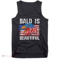 Bald Is Beautiful 4th Of July Independence Day Bald Tank Top thumb 0