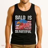 Bald Is Beautiful 4th Of July Independence Day Bald Tank Top thumb 3