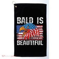 Bald Is Beautiful 4th Of July Independence Day Bald Golf Towel thumb 0