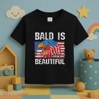 Bald Is Beautiful 4th Of July Independence Day Bald Toddler T-Shirt thumb 3