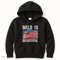 Bald Is Beautiful 4th Of July Independence Day Bald Kids Hoodie thumb 0