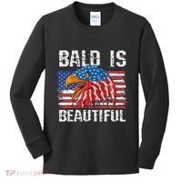 Bald Is Beautiful 4th Of July Independence Day Bald Kids Long Sleeve Shirt thumb 0