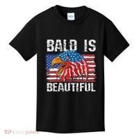 Bald Is Beautiful 4th Of July Independence Day Bald Kids T-Shirt thumb 0