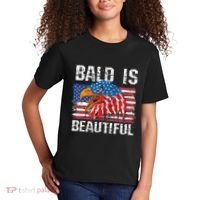 Bald Is Beautiful 4th Of July Independence Day Bald Kids T-Shirt thumb 2