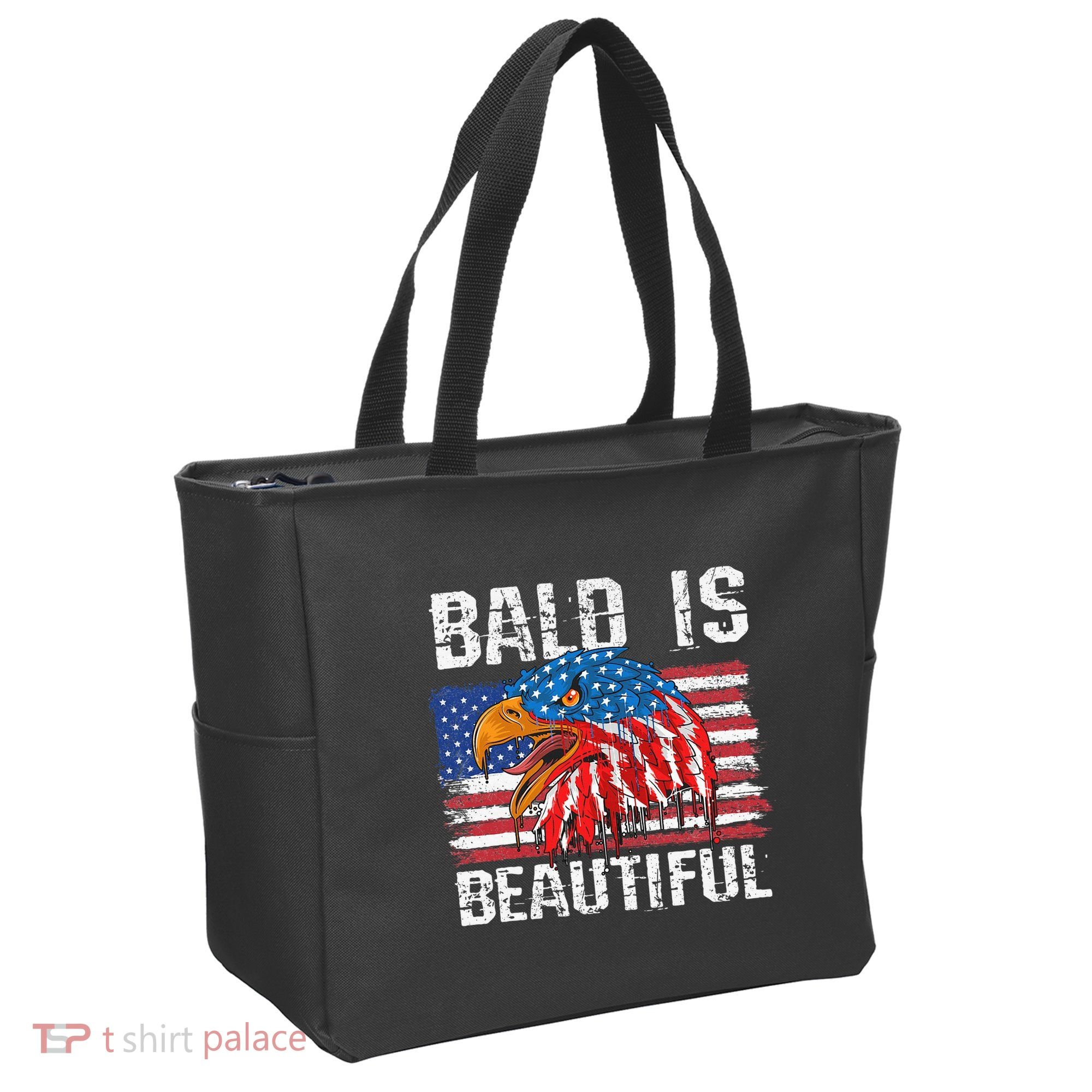 Bald Is Beautiful 4th Of July Independence Day Bald Tote Bag