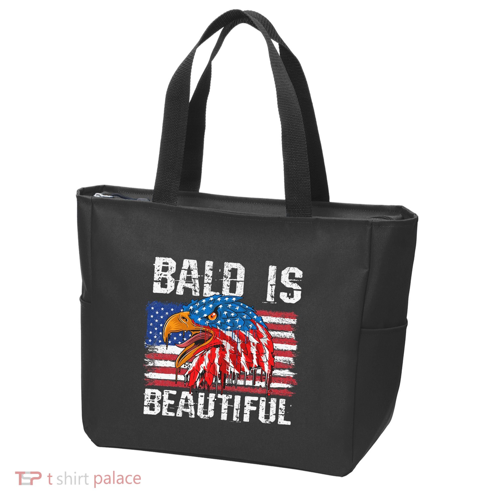 Bald Is Beautiful 4th Of July Independence Day Bald Tote Bag