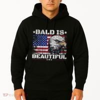 Bald Is Beautiful 4th Of July Independence Day America Eagle Hoodie thumb 2