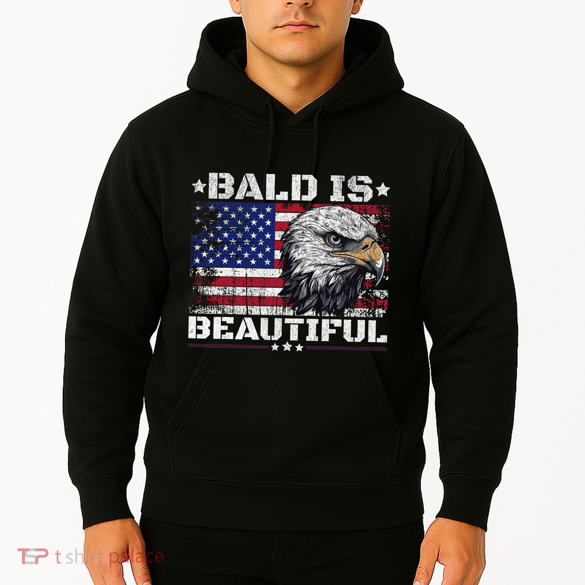 Bald Is Beautiful 4th Of July Independence Day America Eagle Hoodie